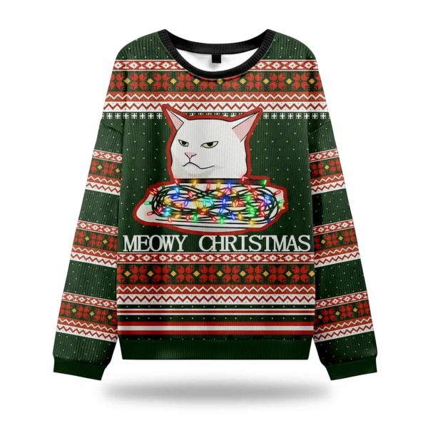 Smudge Funny Cat Meowy Christmas Ugly Sweater 2