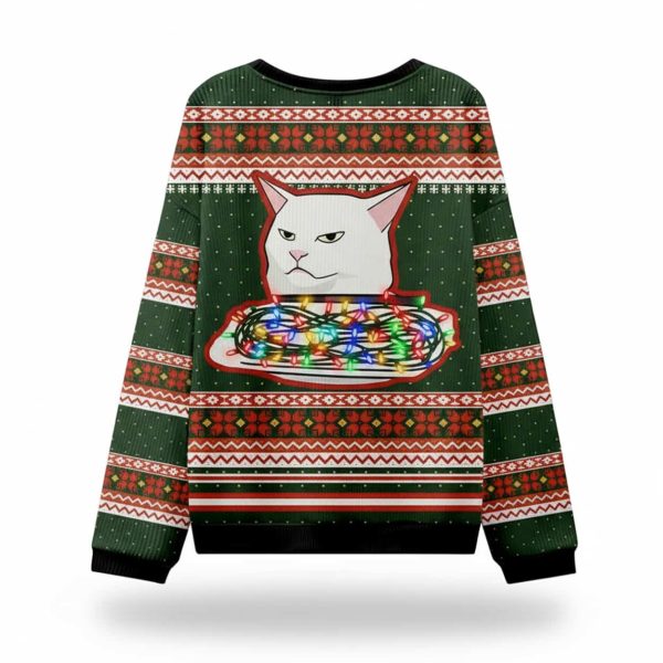 Smudge Funny Cat Meowy Christmas Ugly Sweater 3