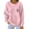 Snowman Dog Snowflake Round-Neck Pit Striped Sweatshirt
