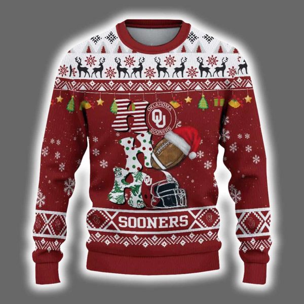 Sooners Football HO HO HO Ugly Christmas Sweater 2