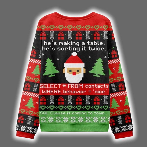 Sql Clause Is Coming To Town Ugly Christmas Sweater 2