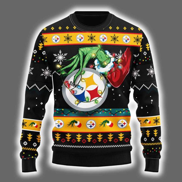 Steelers Grnch Hand Ugly Christmas Sweater 2