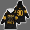 Steelers Killa Watt 90 Blanket Hoodie
