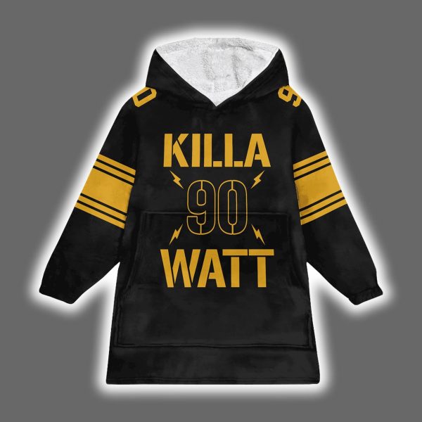 Steelers Killa Watt 90 Blanket Hoodie 2