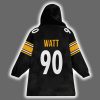 Steelers Steel Mode TJ Watt 90 Blanket Hoodie 3