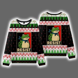 Portland Frog Protest Ugly Christmas Sweater