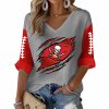 Tampa Bay Football Print Waffle Long Sleeve Shirt 2