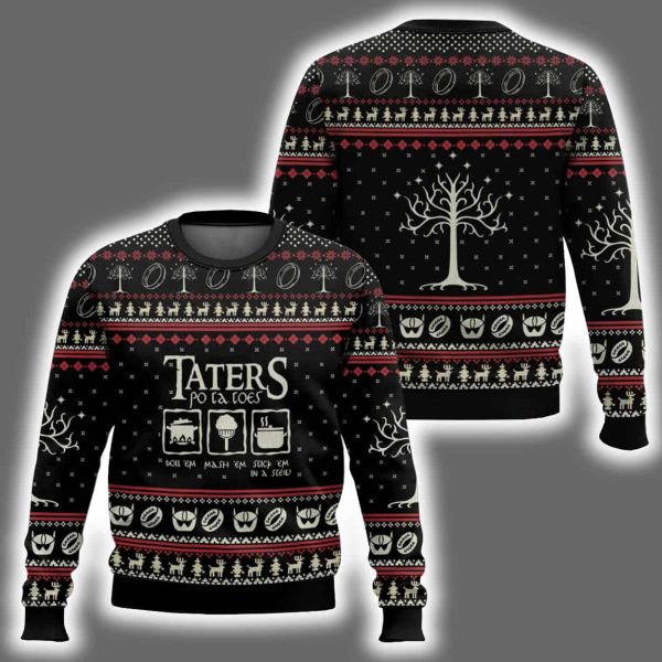 Taters Potatoes Tree Of Gondor The Lord Of The Rings Ugly Christmas Sweater