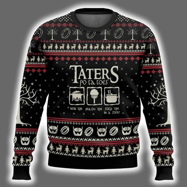 Taters Potatoes Tree Of Gondor The Lord Of The Rings Ugly Christmas Sweater 2