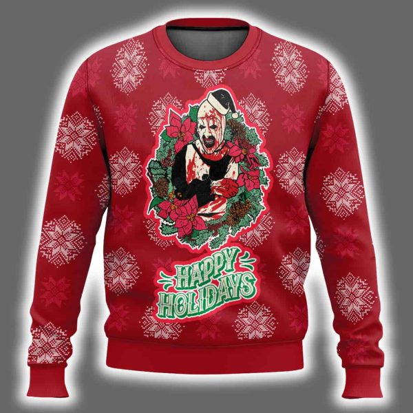 Terrifier Happy Holidays Ugly Christmas Sweater 2