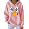 Thanksgiving Turkey Print Ribbed Pit Striped Hoodie 6