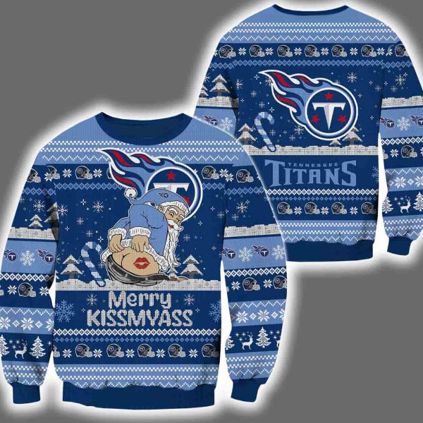 Titans Merry Kissmyass Santa Claus Ugly Christmas Sweater