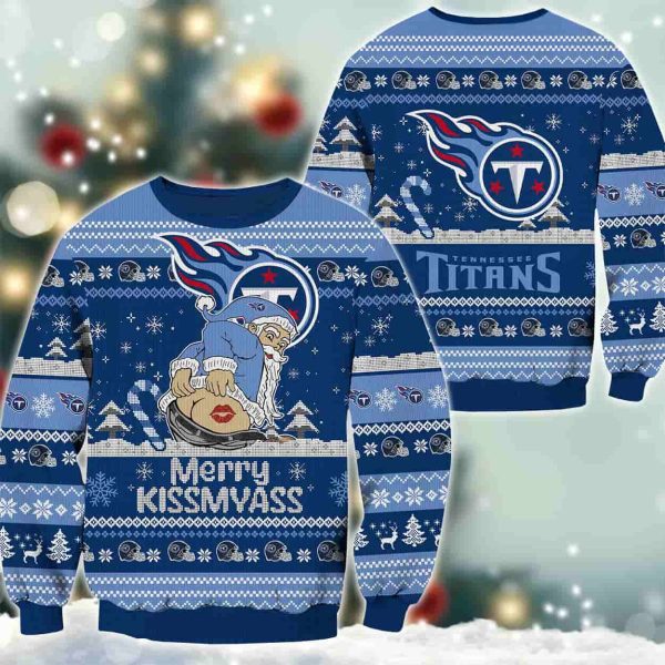 Titans Merry Kissmyass Santa Claus Ugly Christmas Sweater 2