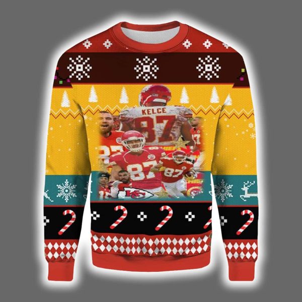 Travis Kelce 87 Chiefs Ugly Christmas Sweater