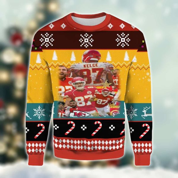 Travis Kelce 87 Chiefs Ugly Christmas Sweater 2