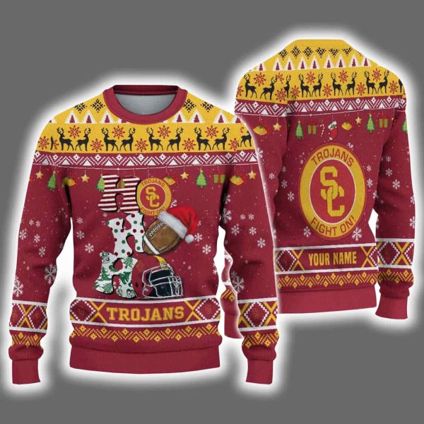 Trojans Football HO HO HO Ugly Christmas Sweater