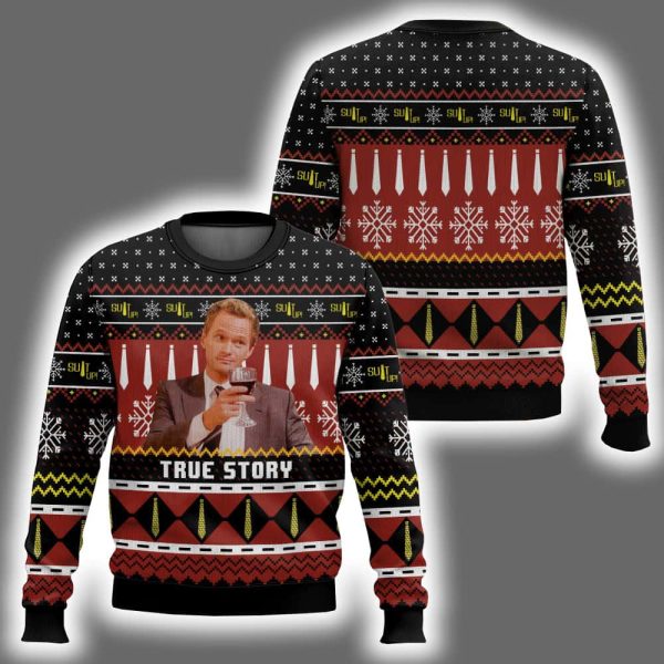 True Story Barney Stinson How I Met Your Mother Ugly Christmas Sweater
