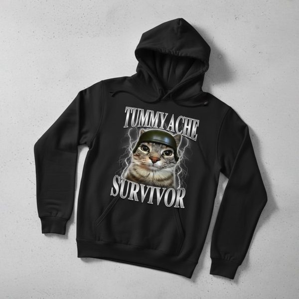 Tummy Ache Survivor Cat Meme Shirt 3