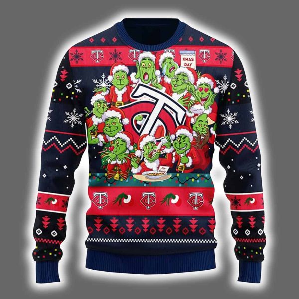 Twins 12 Grnch Xmas Day Ugly Christmas Sweater 2