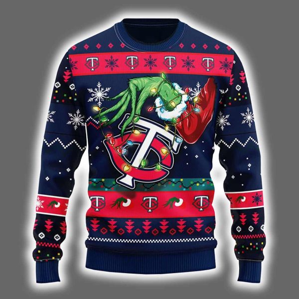Twins Grnch Hand Ugly Christmas Sweater 2