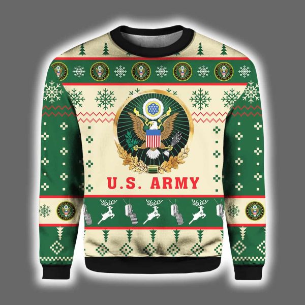 US Army Proudly Served Veterans Ugly Christmas Sweater 2