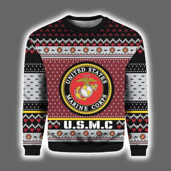 US MARINES 250th Years Of Service Ugly Christmas Sweater 2