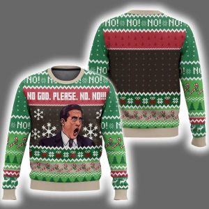 No God Please No Michael Scott The Office Ugly Christmas Sweater