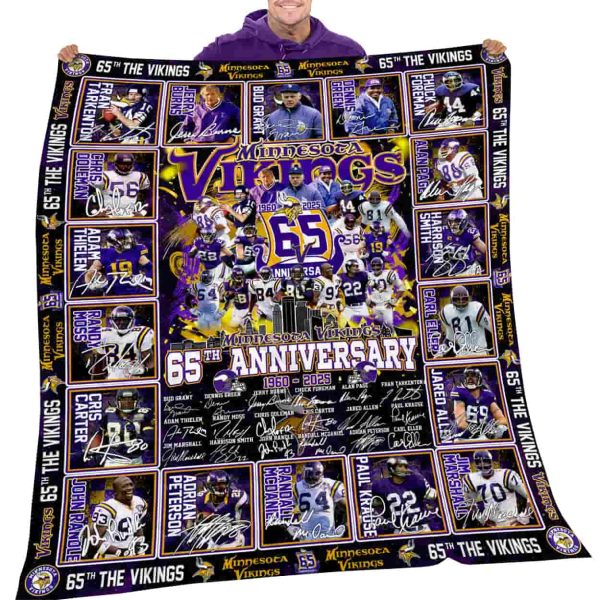 Vikings 65th Anniversary 1960-2025 Blanket
