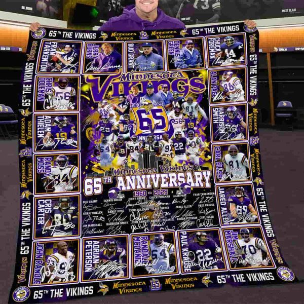 Vikings 65th Anniversary 1960 2025 Blanket 2