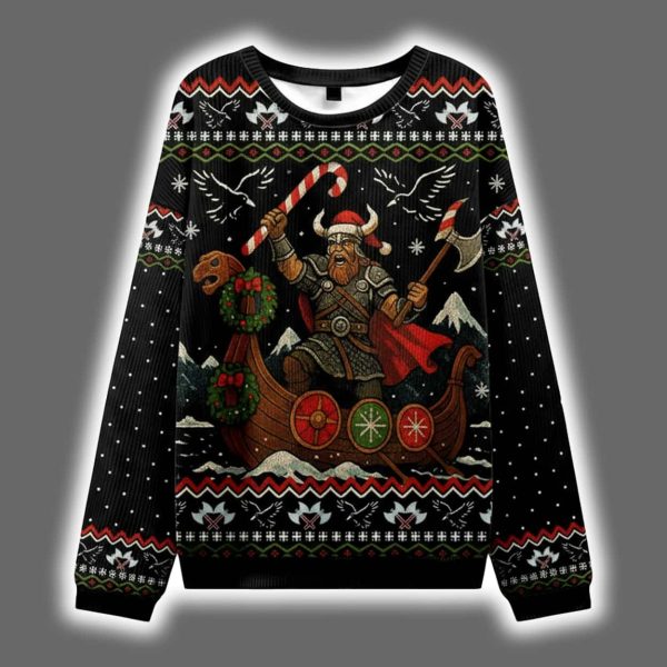 Vikings Celebrate Christmas Ugly Sweater 2