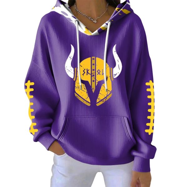 Vikings Football 2025 Pit Striped Hoodie