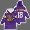 Vikings Hit The Griddy Justin Jefferson 18 Blanket Hoodie