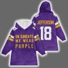 Vikings On Sundays We Wear Purple Justin Jefferson 18 Blanket Hoodie