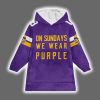Vikings On Sundays We Wear Purple Justin Jefferson 18 Blanket Hoodie 2