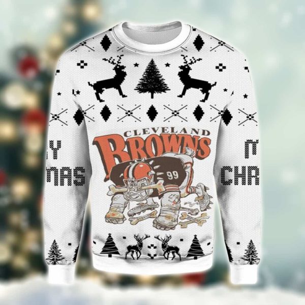 Vintage Style Browns Bear Ugly Christmas Sweater 2