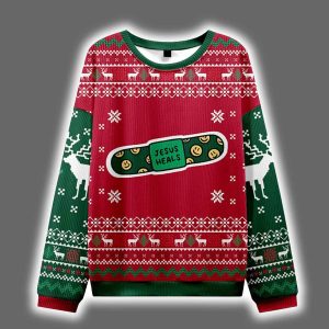 Jesus Heals Red Christian Ugly Christmas Sweater