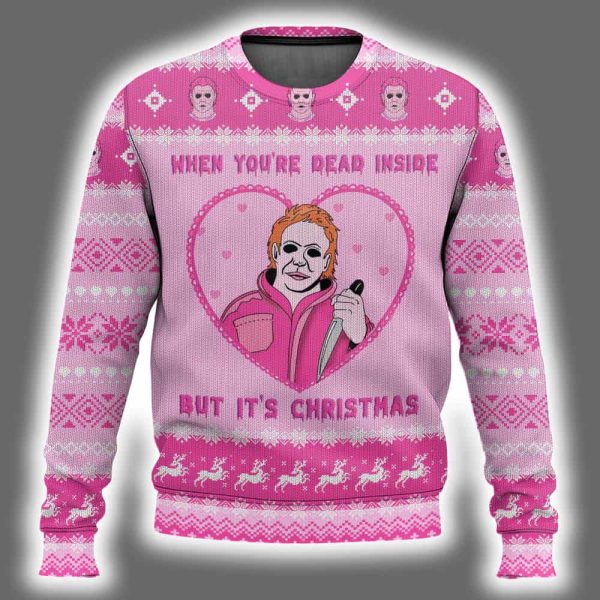 When Youre Dead Inside But Its Christmas Michael Myers Ugly Christmas Sweater 2