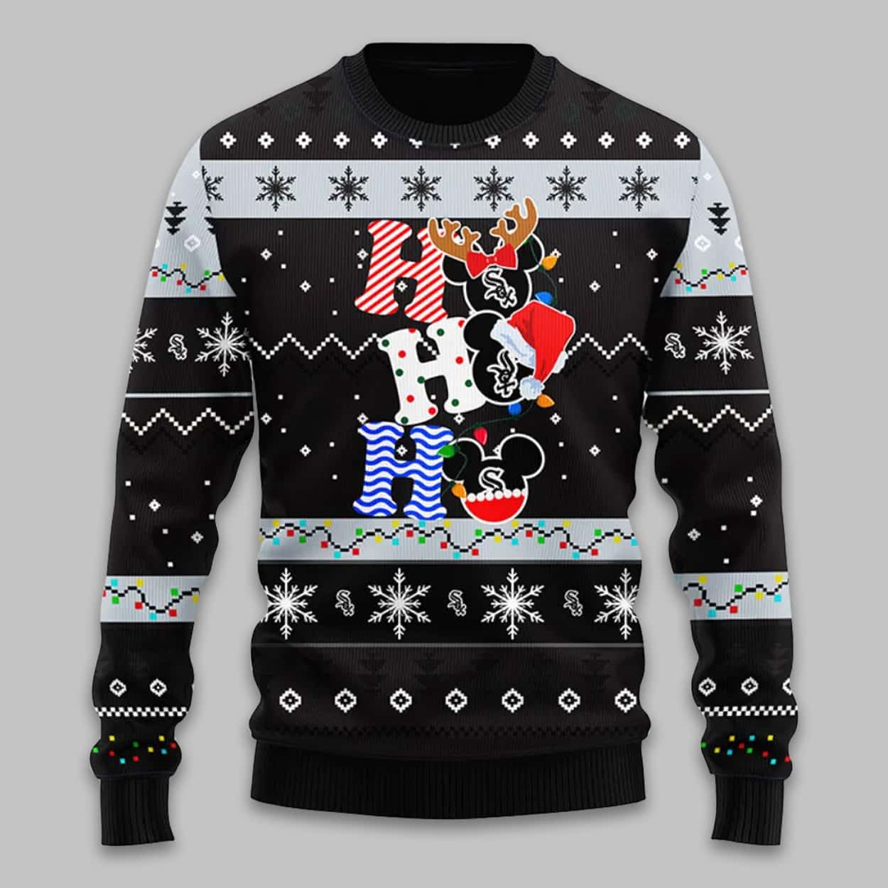 White Sox HoHoHo Mickey Christmas Ugly Sweater White Sox HoHoHo Mickey Christmas Ugly Sweater
