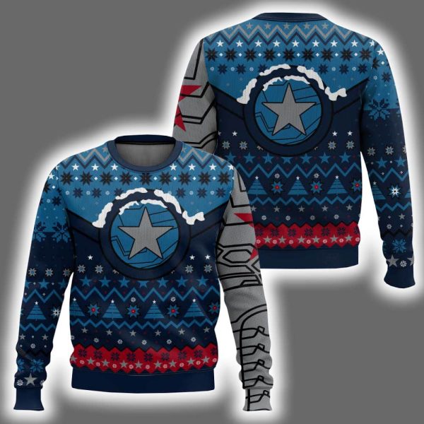 Winter Soldier Star Of Bucky Winter Ugly Christmas Sweater