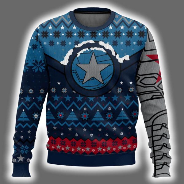 Winter Soldier Star Of Bucky Winter Ugly Christmas Sweater 2