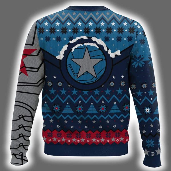 Winter Soldier Star Of Bucky Winter Ugly Christmas Sweater 3