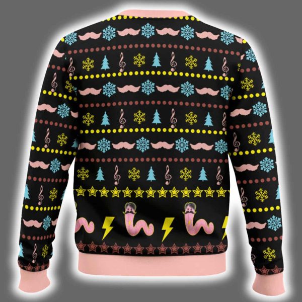 Worm With A Mustache James Kennedy Ugly Christmas Sweater 3