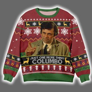 Peter Falk Just One More Thing Columbo Christmas Ugly Sweater
