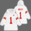 Xavier Worthy 1 Kansas City Football Unisex Blanket Hoodie