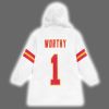Xavier Worthy 1 Kansas City Football Unisex Blanket Hoodie 3