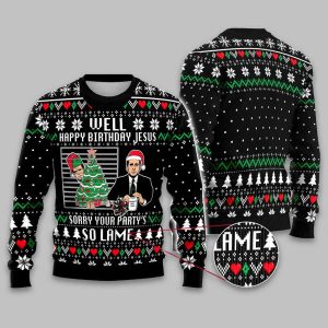 Michael Scott The Office Well Happy Birthday Jesus Ugly Christmas Sweater