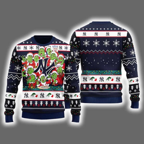 Yankees 12 Grnch Xmas Day Ugly Christmas Sweater