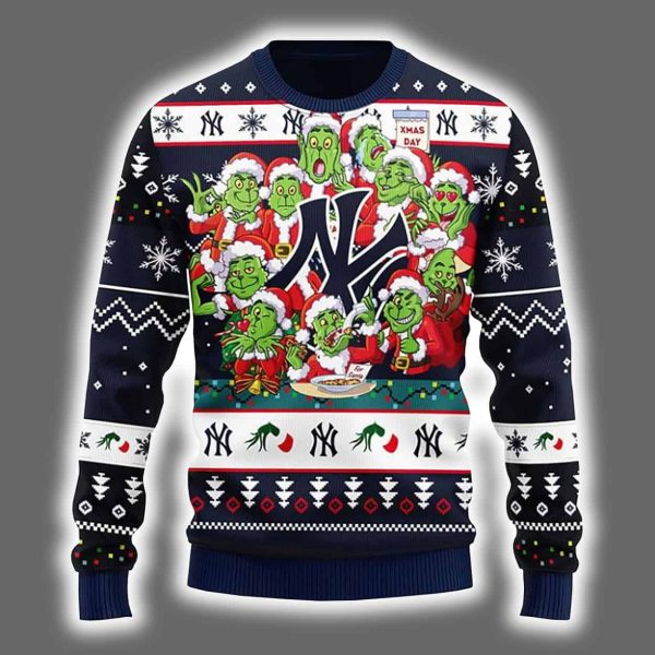 Yankees 12 Grnch Xmas Day Ugly Christmas Sweater 2