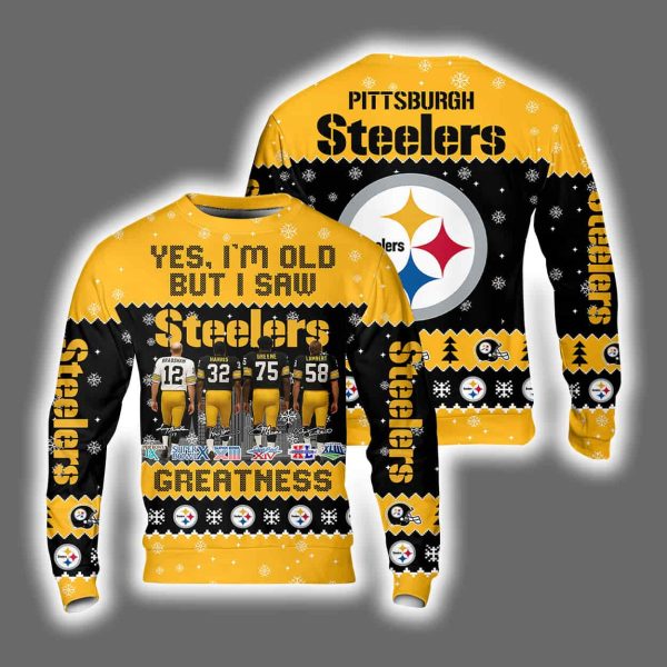 Yes I Am Old But I Saw Steelers Greatness Ugly Christmas Sweater