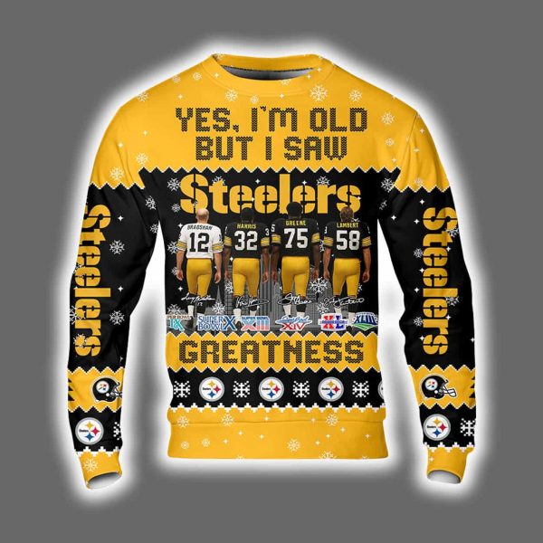 Yes I Am Old But I Saw Steelers Greatness Ugly Christmas Sweater 2